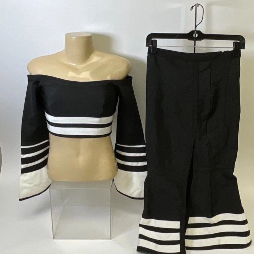 WOW Couture Black and White Off-Shoulder Set
